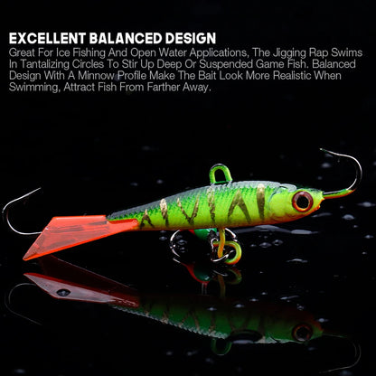 Winter Ice Fishing Jigging Lure Set with 3D Eyes