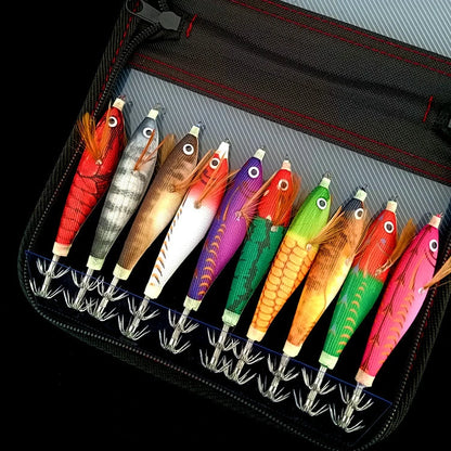 Wood Shrimp Squid Lure Set with Luminous Beads