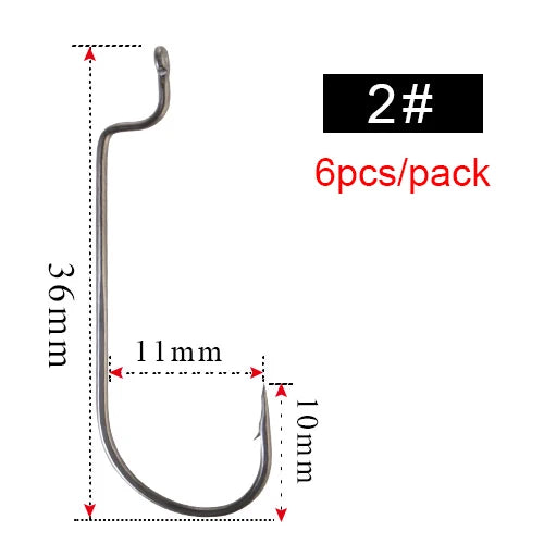 Offset Barbed Carp Hooks for Soft Worm Baits