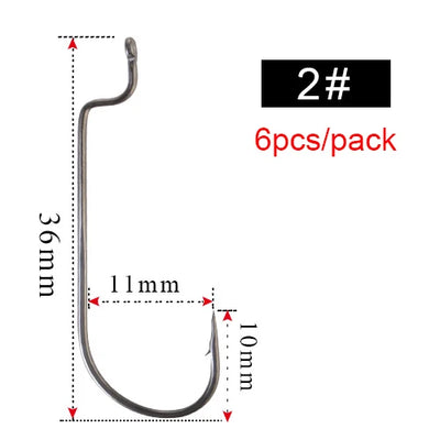 Offset Barbed Carp Hooks for Soft Worm Baits