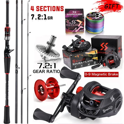 Casting Rod and Baitcasting Reel Combo for Bass