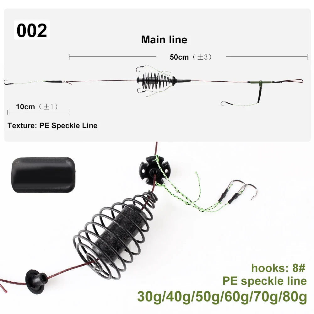 Metal Feeder Hooks with Bait Cage for Carp Fishing