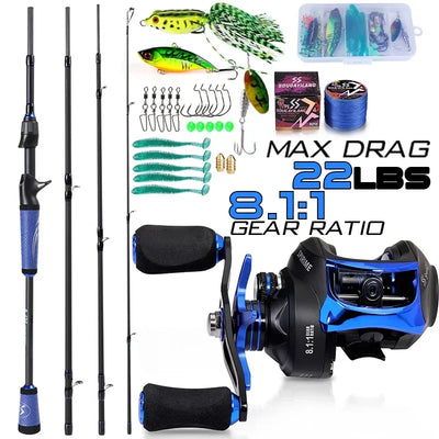 Casting Rod and High Speed Baitcasting Reel Set
