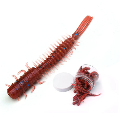 Soft Worm Silicone Bait Set with Portable Bottle