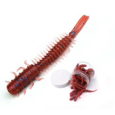 Soft Worm Silicone Bait Set with Portable Bottle