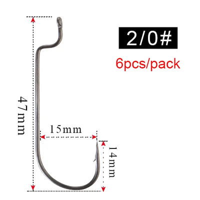 Offset Barbed Carp Hooks for Soft Worm Baits