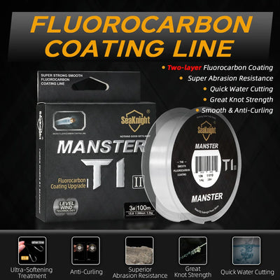 MANSTER T1 Fluorocarbon Coated Sinking Fishing Line