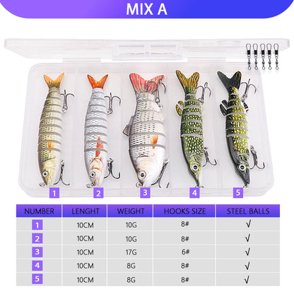 Lifelike Multi-Jointed Lure Kit for Bass and Perch