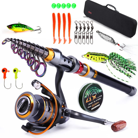 Travel Telescopic Spinning Rod and Reel Combo