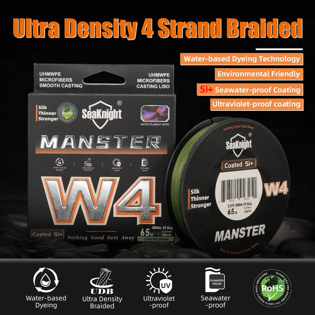 W4 Ultra-Thin 4 Strand Braided Fishing Line