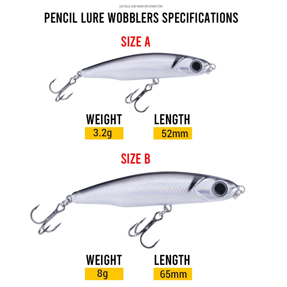 Sinking Pencil Wobbler Lure for Trout and Bass