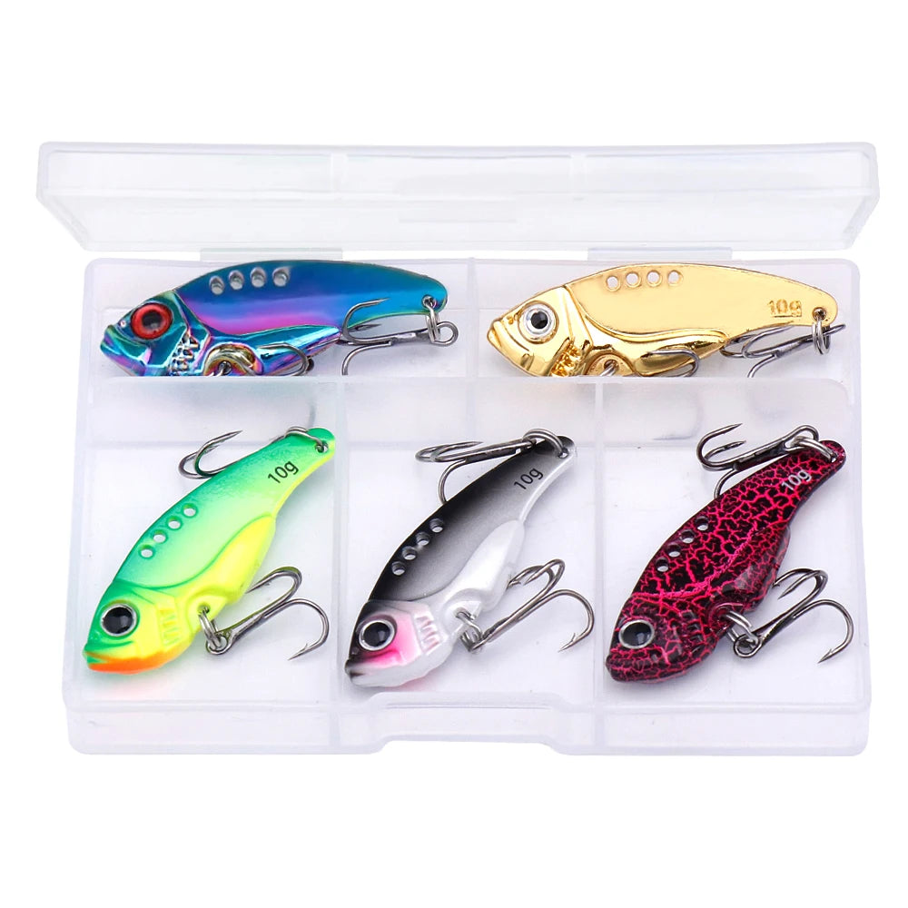 Metal Spinner Spoon Lure Set with Jig Baits