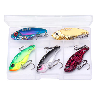 Metal Spinner Spoon Lure Set with Jig Baits