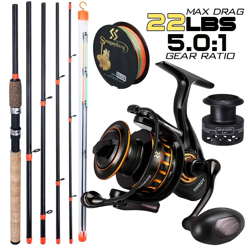 Feeder Rod and Reel Combo for Carp and Trout