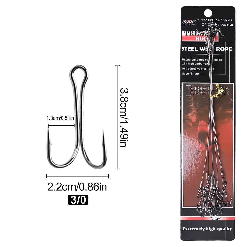 Double Barbed Hooks with Line for Carp Fishing