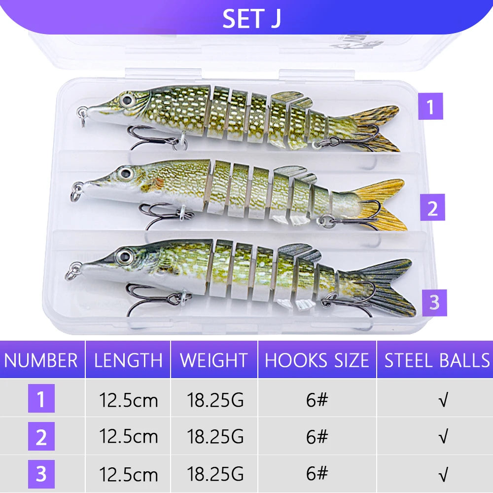 Bionic Jointed Minnow Kit for Pike Fishing