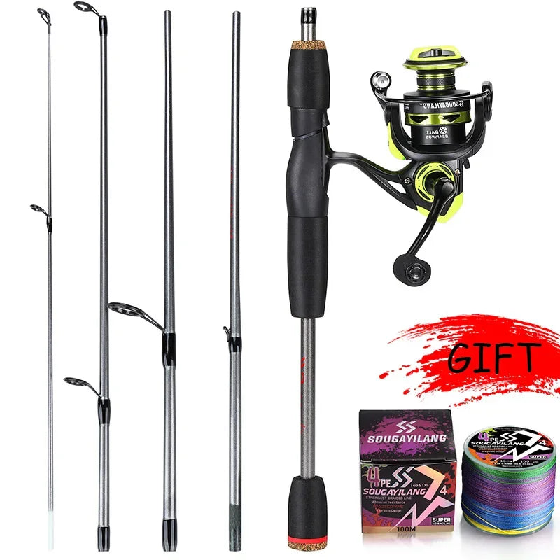Compact Spinning Rod Set for Freshwater Fishing