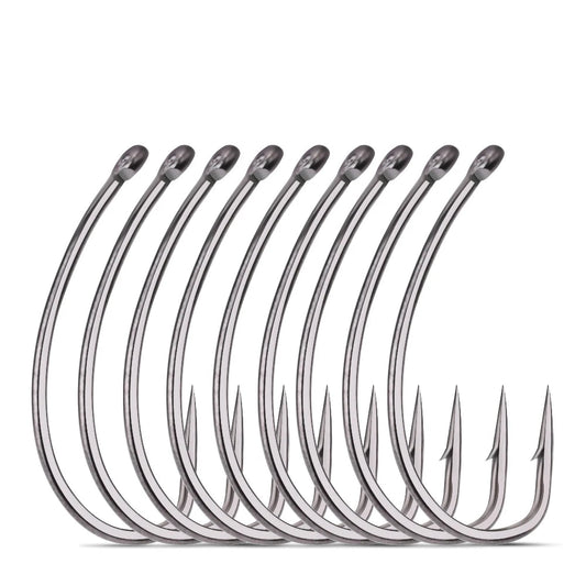Wide Gap Barbed Hooks for Fly Tying and Salmon Bass