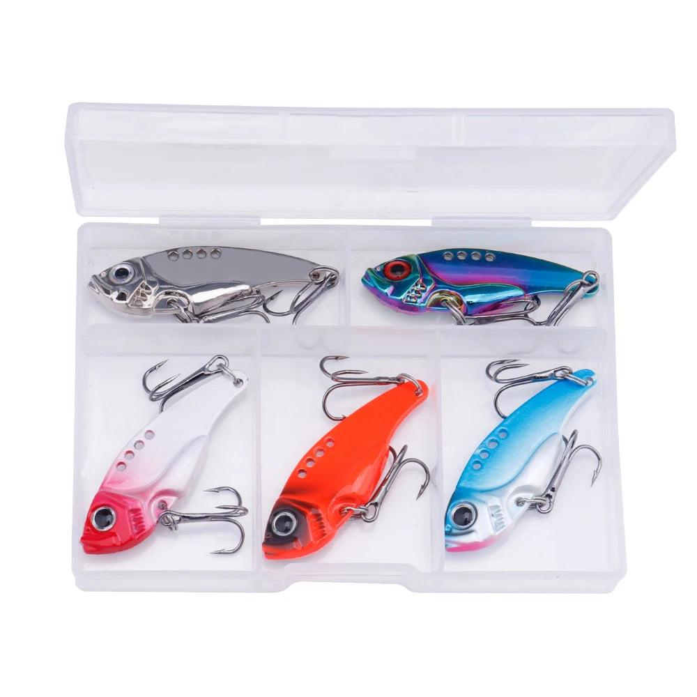 Metal Spinner Spoon Lure Set with Jig Baits