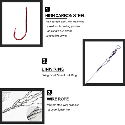 Anti Bite Steel Leader Line with Hooks and Swivels