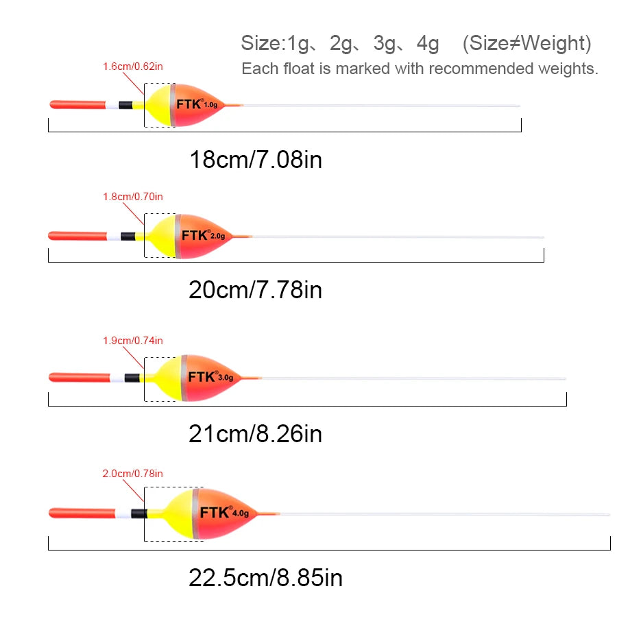 Lightweight Carp Floats Set