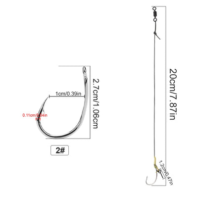 Boilie Hair Rig Hooks with Line for Carp Fishing