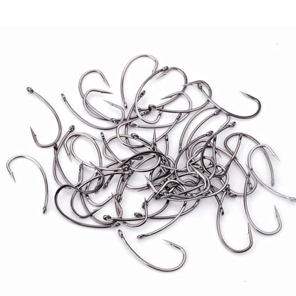 Wide Gap Barbed Hooks for Fly Tying and Salmon Bass