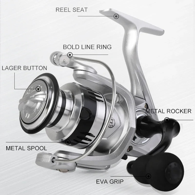 High Drag Saltwater Spinning Reel with Metal Handle