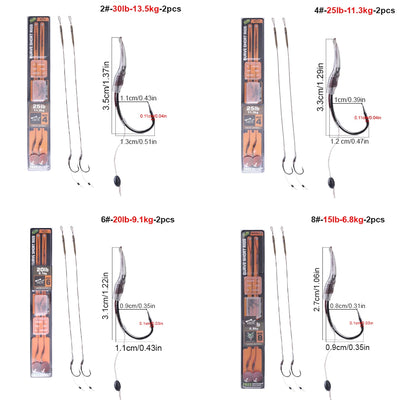 Carp Hair Rig Hooks with Boilie Stoppers