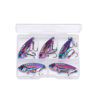 Metal Spinner Spoon Lure Set with Jig Baits