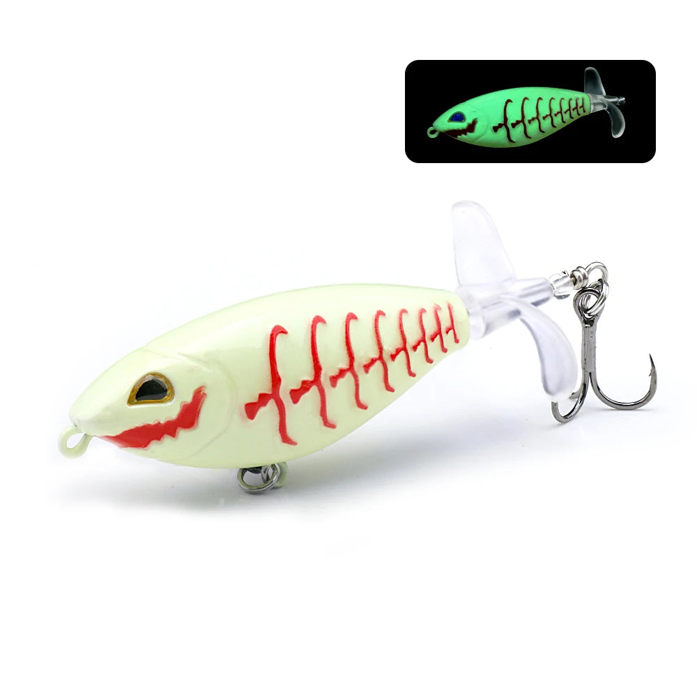 Topwater Double Tail Popper Lure for Bass