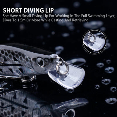 Sinking Minnow Crankbait for Trout and Bass