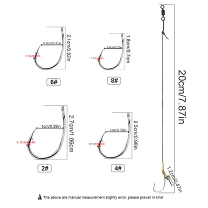 Boilie Hair Rig Hooks with Line for Carp Fishing
