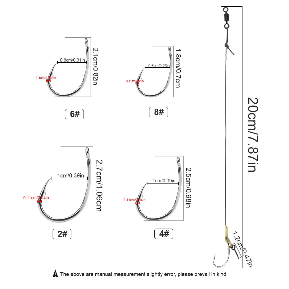 Boilie Hair Rig Hooks with Line for Carp Fishing