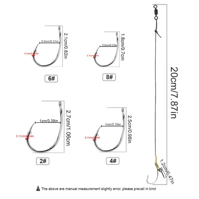 Boilie Hair Rig Hooks with Line for Carp Fishing