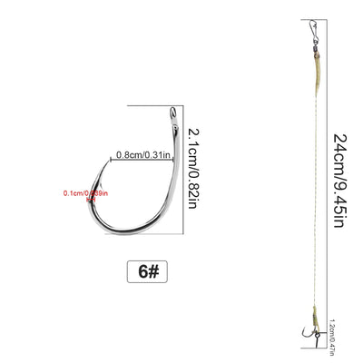 Boilie Hair Rig Hooks with Line for Carp Fishing