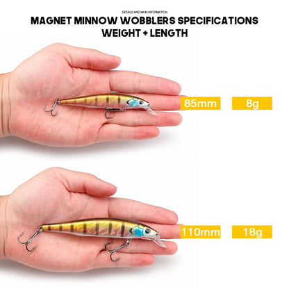 Magnetic Minnow Lures with Holographic Finish