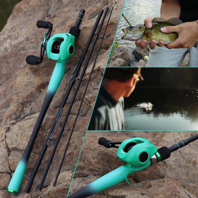 Carbon Casting Rod and Baitcasting Reel Combo