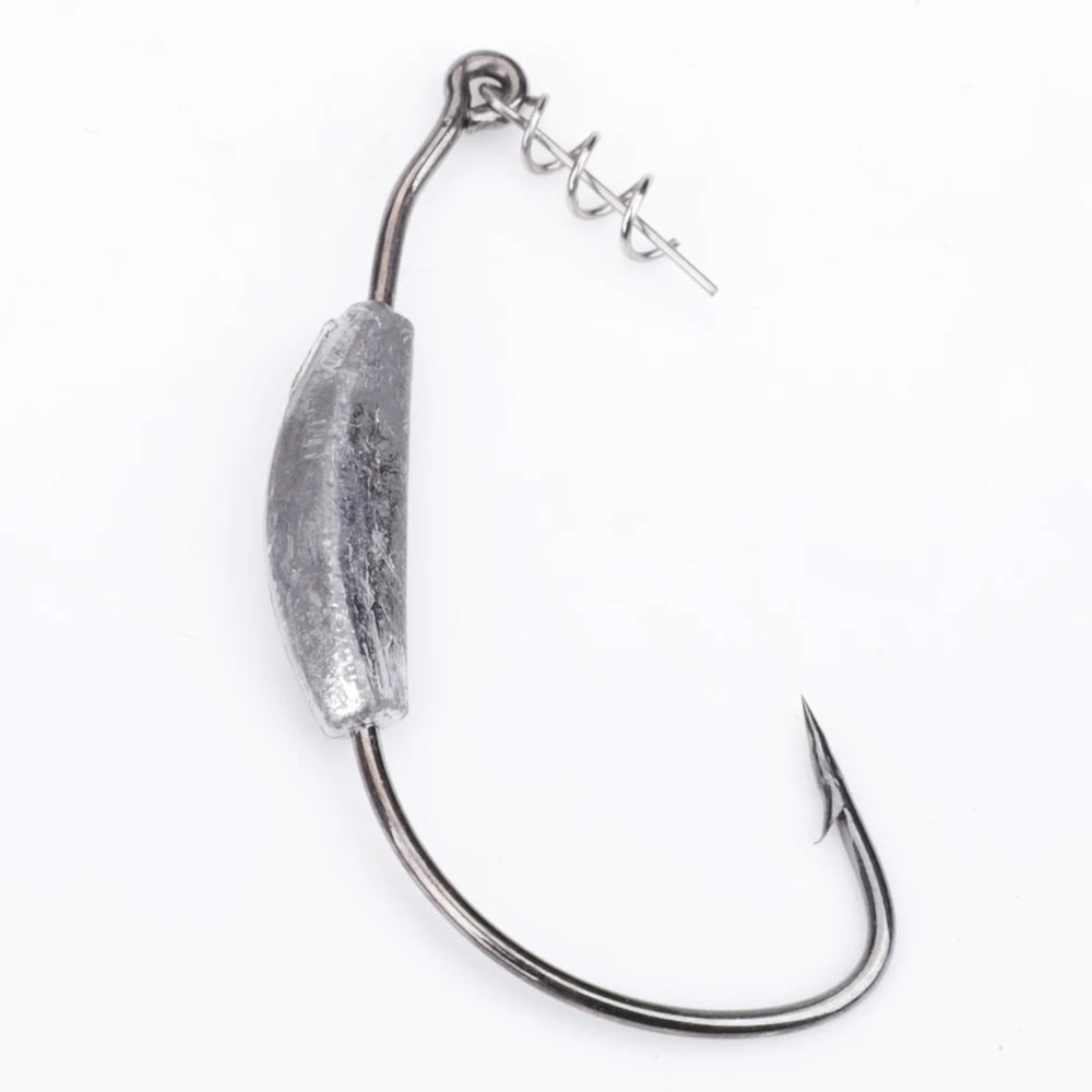 Weighted Offset Crank Hooks for Soft Bait Rigs