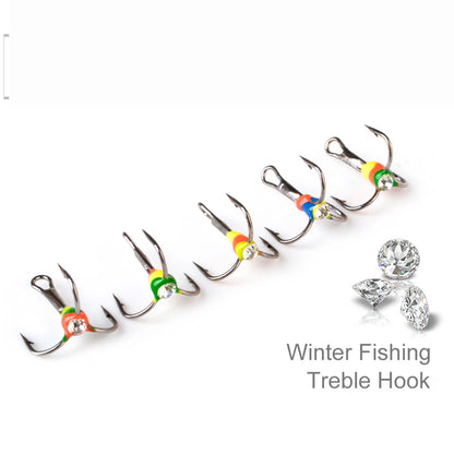 Diamond Eye Treble Hooks for Winter Fishing