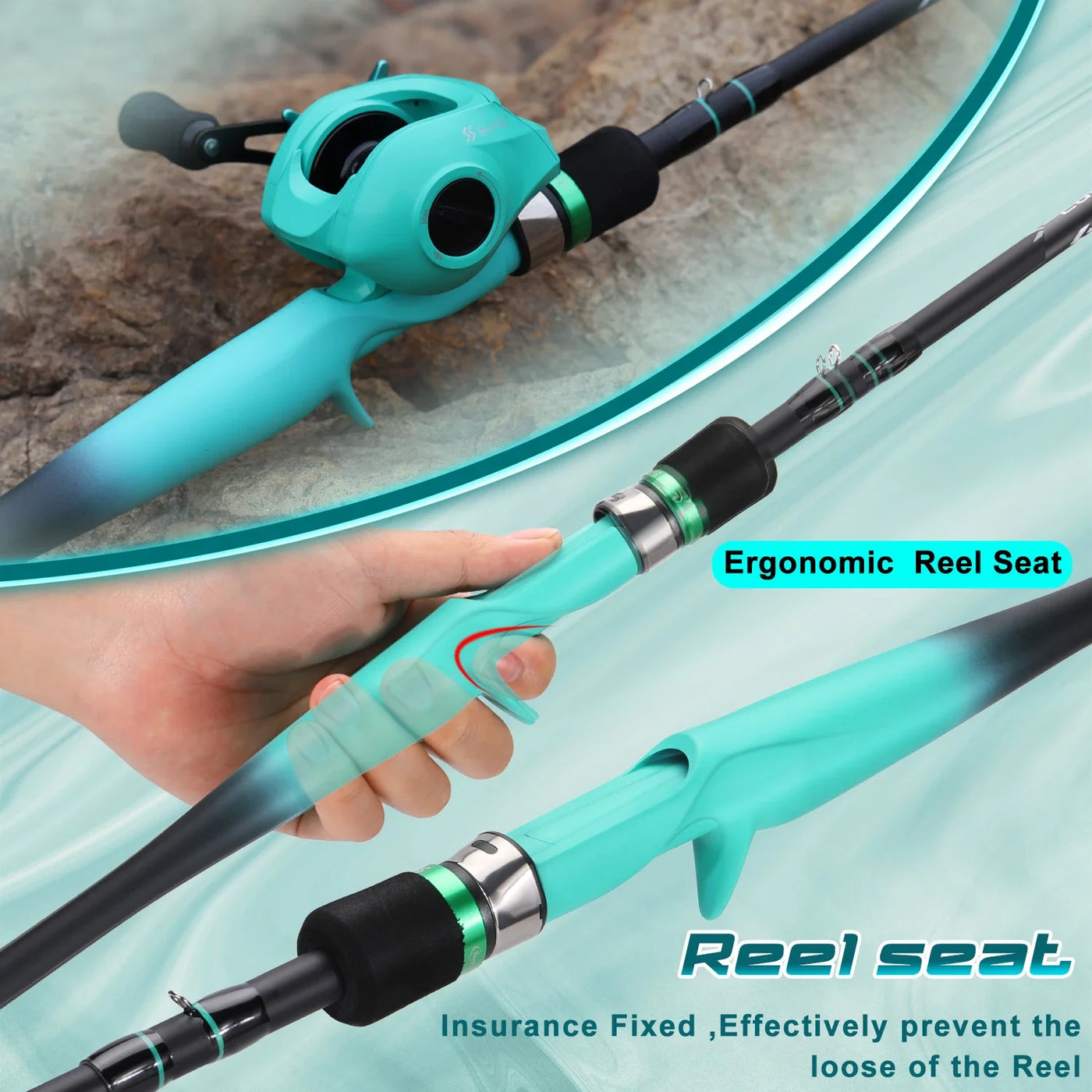 Carbon Casting Rod and Baitcasting Reel Combo