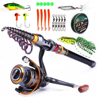 Travel Telescopic Spinning Rod and Reel Combo