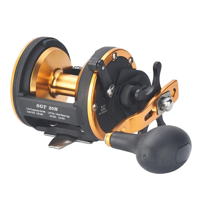 Sea Bass Drum Reel with High Drag Power