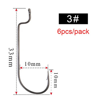 Offset Barbed Carp Hooks for Soft Worm Baits