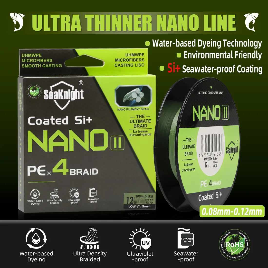 NANO II 4 Strand Braided Fishing Line