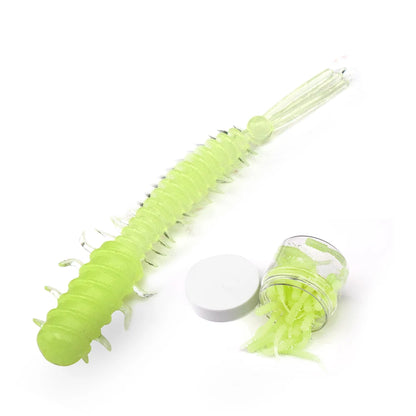 Soft Worm Silicone Bait Set with Portable Bottle