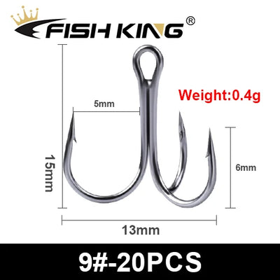 Nickel Treble Hooks for Hard and Soft Lures