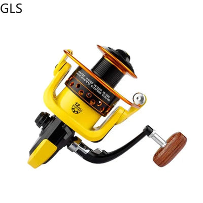 Metal Spool Spinning Reels with Wooden Handle