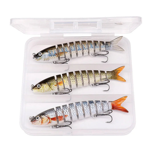 Sinking Pike Wobbler Lure Kit with Tackle Box