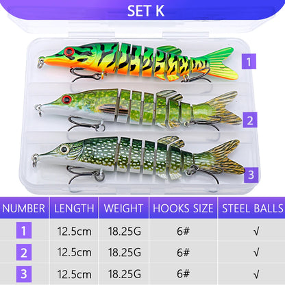Bionic Jointed Minnow Kit for Pike Fishing